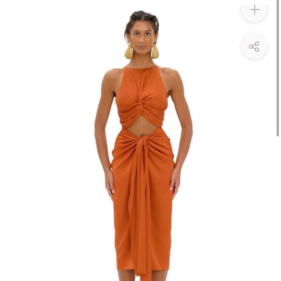 RENI Orange MIDI DRESS - Picture 3 of 3